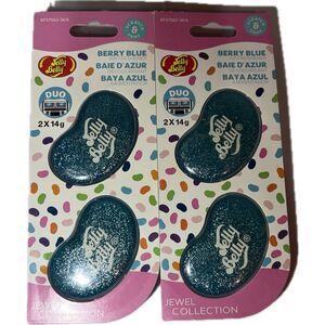 2 Qty Packs Of 2 Jelly Belly Duo Glitter Berry Blue Car Vent Air Freshener